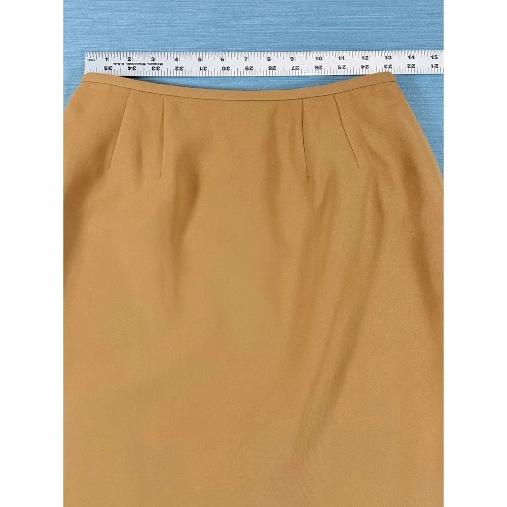 Jennifer Moore Vintage Camel Tan Pencil Skirt High Waisted‎ Lined Size 6 4119